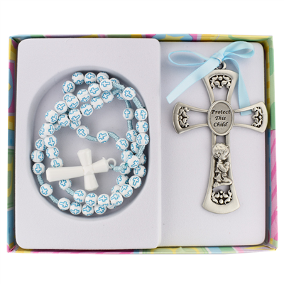 Boys Rosary Crib Medal