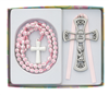 Girls Baby Rosary &  Crib Cross