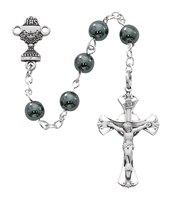 Sterling Silver 6MM Hemitite First Communion Rosary