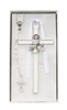 5" White Enamel First Communion Cross/Rosary