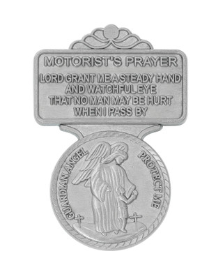 Guardian Angel Motorist's Prayer Metal Visor Clip