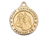 St Christopher Gold Plated on 18" Chain