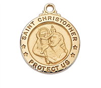 St Christopher Gold Plated on 18" Chain