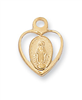 Gold Plated Miraculous Medal Heart Necklace