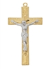 Crucifix Gold and Sterling Silver 1.75" -24'' chain