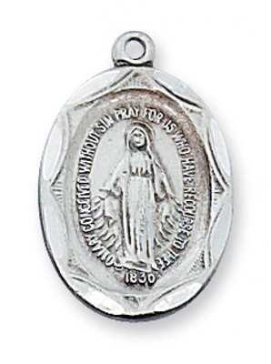 Miraculous Medal Sterling  18" chain