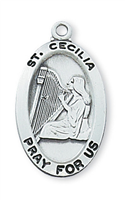 St Cecilia Sterling Silver on 18" Chain