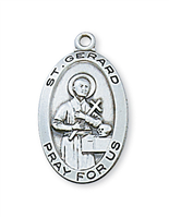 St. Gerard Sterling Silver medal on 18" Chain
