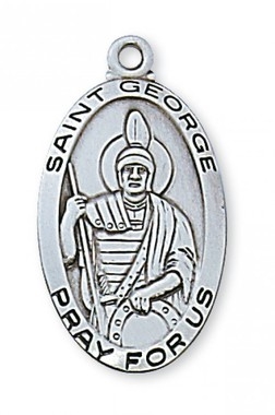 St. George Sterling Silver on 24" Chain