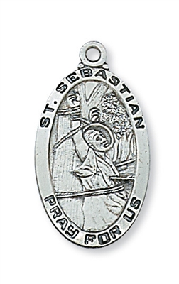 St. Sebastian Sterling Silver 24" Chain