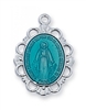 Miraculous Medal - Blue Enamel Sterling Silver on 18" Chain
