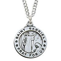 St. Gabriel Sterling Silver medal on 20" Chain