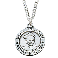 St. Ignatius Sterling Silver medal on 20" Chain