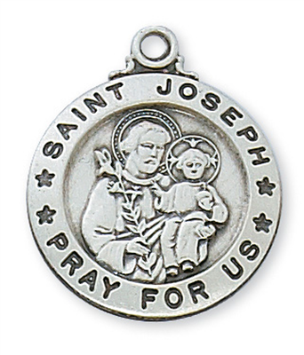 St. Joseph Sterling Silver medal on 20" Chain