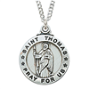St. Thomas Sterling Silver Medal on 20" Chain