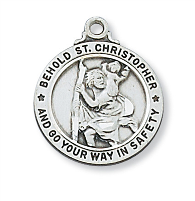 St Christopher Sterling Silver Medal on 20" Chain