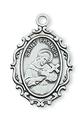 St. Francis of Assisi Sterling Silver on 18" Chain