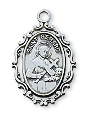 St. Gerard Sterling Silver on 18" Chain