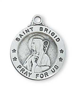 St Brigid Sterling Silver on 18" Chain