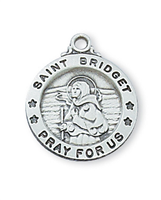 St Bridget Sterling Silver on 18" Chain