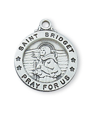 St Bridget Sterling Silver on 18" Chain