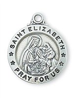 St Elizabeth of Hungary Sterling Silver on 18" Chain