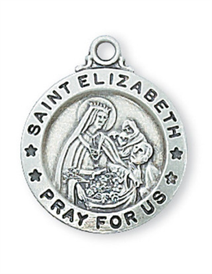 St Elizabeth of Hungary Sterling Silver on 18" Chain