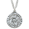 St. Joan of Arc Sterling Silver medal on 18" Chain