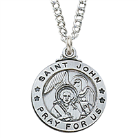 St. Joan of Arc Sterling Silver medal on 18" Chain
