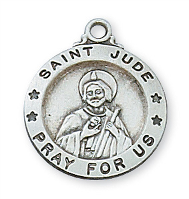 St. Jude Sterling Silver medal on 18" Chain