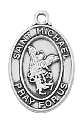 St. Michael Sterling Silver Medal on 16" Chain