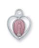 Pink Miraculous Medal Baptism Necklace