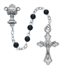 First Communion rosary 4MM Black Glass Bead