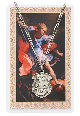 St. Michael patron medal and prayer card