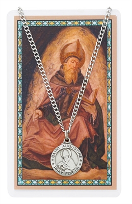 St.  Augustine Patron Saint Medal/Prayer Card