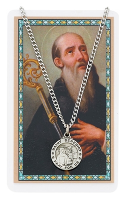 St.  Benedict Patron Saint Medal/Prayer Card