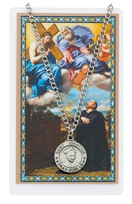 St.  Ignatius Patron Saint Medal/Prayer Card