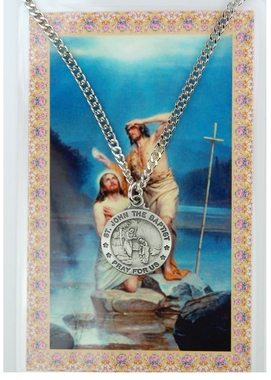 St.  John the Baptist Patron Saint Medal/Prayer Card