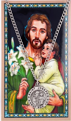 St.  Joseph and Child Jesus Patron Saint Medal/Prayer Card