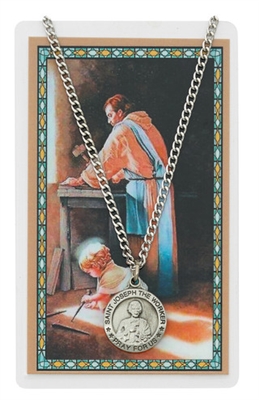 St.  Joseph the Worker Patron Saint Medal/Prayer Card