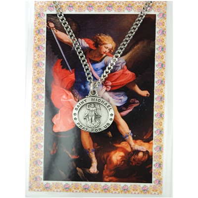 St.  Michael Patron Saint Medal/Prayer Card