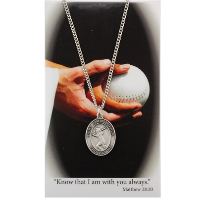 Softball St. Chistopher Medal Prayer Card Set