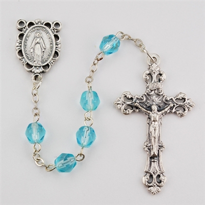 Birthstone rosary- Aquamarine- March