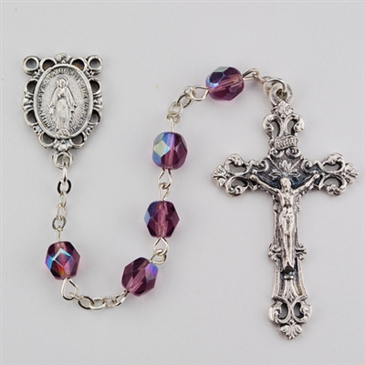 Birthstone rosary- February - Dark Amethyst 6MM Rosary