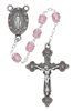 7mm Pink Crystal Capped Rosary