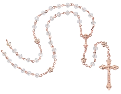 Rose Gold First Communion Rosary