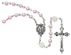 Pink Rose Baptism Rosary