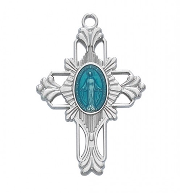 Miraculous Medal cross 18" Chain