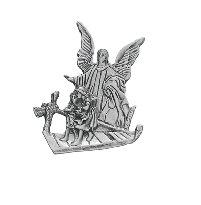 Guardian Angel Pewter Visor Clip