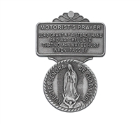 Motorist's Prayer Guadalupe Pewter Visor Clip